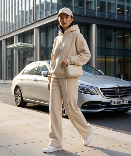Herringbone Wool Wide Leg Trouser
