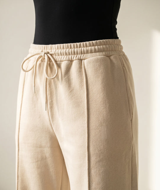 Herringbone Wool Wide Leg Trouser