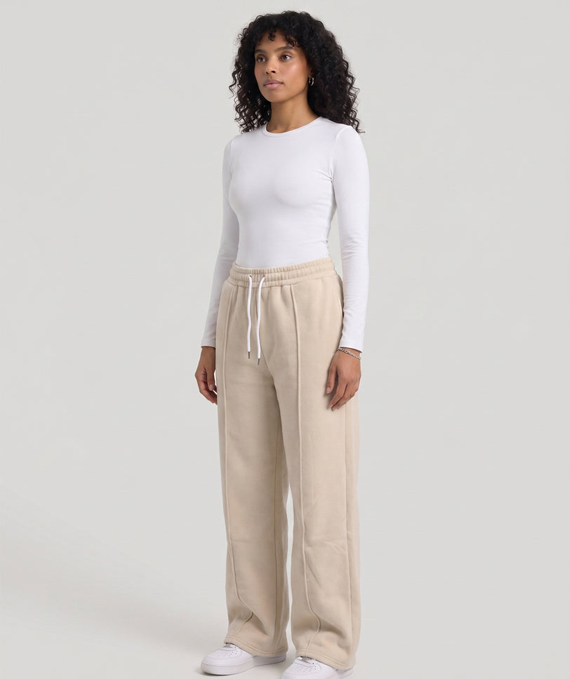 Herringbone Wool Wide Leg Trouser