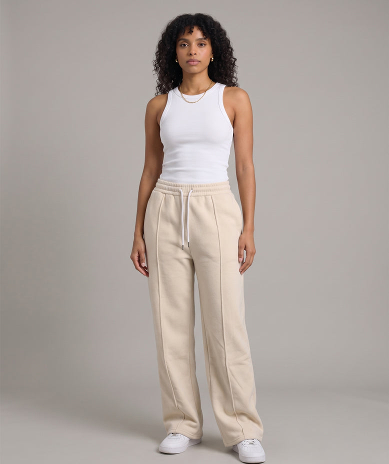 Herringbone Wool Wide Leg Trouser